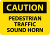 NMC C577AB-CAUTION, PEDESTRIAN TRAFFIC SOUND HORN, 10X14, .040 ALUM (1 EACH)