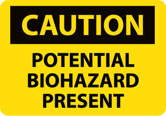 NMC C582AB-CAUTION, POTENTIAL BIOHAZARD PRESENT, 10X14, .040 ALUM (1 EACH)