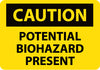 NMC C582AB-CAUTION, POTENTIAL BIOHAZARD PRESENT, 10X14, .040 ALUM (1 EACH)