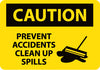 NMC C585AB-CAUTION, PREVENT ACCIDENTS CLEAN UP SPILLS, GRAPHIC, 10X14, .040 ALUM (1 EACH)