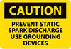 NMC C586RB-CAUTION, PREVENT STATIC SPARK DISCHARGE USE GROUNDING DEVICES, 10X14, RIGID PLASTIC (1 EACH)