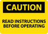 NMC C595RB-CAUTION, READ INSTRUCTIONS BEFORE OPERATING, 10X14, RIGID PLASTIC (1 EACH)