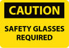 NMC C600AB-CAUTION, SAFETY GLASSES REQUIRED, 10X14, .040 ALUM (1 EACH)
