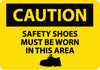 NMC C603AB-CAUTION, SAFETY SHOES MUST BE WORN IN THIS AREA, GRAPHIC, 10X14, .040 ALUM (1 EACH)