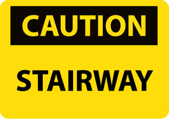 NMC C609PB-CAUTION, STAIRWAY, 10X14, PS VINYL (1 EACH)