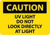 NMC C631RB-CAUTION, UV LIGHT DO NOT LOOK DIRECTLY AT LIGHT, 10X14, RIGID PLASTIC (1 EACH)
