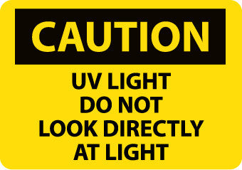 NMC C631AB-CAUTION, UV LIGHT DO NOT LOOK DIRECTLY AT LIGHT, 10X14, .040 ALUM (1 EACH)