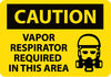 NMC C632RB-CAUTION, VAPOR RESPIRATOR REQUIRED IN THIS AREA, GRAPHIC, 10X14, RIGID PLASTIC (1 EACH)