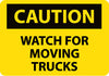 NMC C636PB-CAUTION, WATCH FOR MOVING TRUCKS, 10X14, PS VINYL (1 EACH)