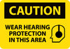 NMC C651AB-CAUTION, WEAR HEARING PROTECTION IN THIS AREA, GRAPHIC, 10X14, .040 ALUM (1 EACH)
