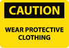 NMC C652PB-CAUTION, WEAR PROTECTIVE CLOTHING, 10X14, PS VINYL (1 EACH)
