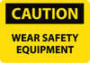 NMC C655RB-CAUTION, WEAR SAFETY EQUIPMENT, 10X14, RIGID PLASTIC (1 EACH)