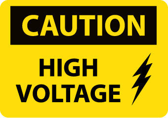 NMC C669AD-CAUTION, HIGH VOLTAGE, GRAPHIC, 20X28, .040 ALUM (1 EACH)