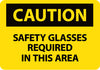 NMC C678RB-CAUTION, SAFETY GLASSES REQUIRED IN THIS AREA, 10X14, RIGID PLASTIC (1 EACH)