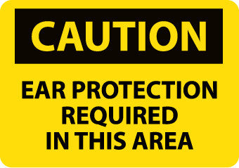 NMC C73EB-CAUTION, EAR PROTECTION REQUIRED IN THIS AREA, 10X14, FIBERGLASS (1 EACH)