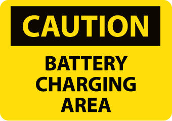 NMC C97P-CAUTION, BATTERY CHARGING AREA, 7X10, PS VINYL (1 EACH)