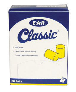 3M 310-1060 Single Use Classic Cylinder Shape PVC Foam Uncorded Earplugs (1 Pair Per Pillow Pack, 30 Pair Per Box)  (30/PR)