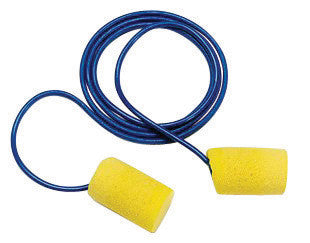 3M 311-4101 Large Single Use Classic Cylinder Shape PVC Foam Metal Detectable Corded Earplugs (1 Pair Per Poly Bag, 200 Pair Per Box)