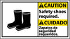 NMC CBA11R-CAUTION, SAFETY SHOES REQUIRED (BILINGUAL W/GRAPHIC), 10X18, RIGID PLASTIC (1 EACH)