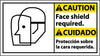 NMC CBA13R-CAUTION, FACE SHIELD REQUIRED (BILINGUAL W/GRAPHIC), 10X18, RIGID PLASTIC (1 EACH)