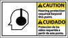 NMC CBA2R-CAUTION, HEARING PROTECTION (BILINGUAL W/GRAPHIC), 10X18, RIGID PLASTIC (1 EACH)