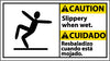 NMC CBA7R-CAUTION, SLIPPERY WHEN WET (BILINGUAL W/GRAPHIC), 10X18, RIGID PLASTIC (1 EACH)