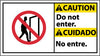 NMC CBA9R-CAUTION, DO NOT ENTER (BILINGUAL W/GRAPHIC), 10X18, RIGID PLASTIC (1 EACH)