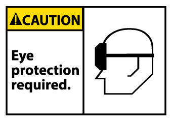 NMC CGA10AP-CAUTION, EYE PROTECTION REQUIRED (GRAPHIC), 3X5, PS VINYL (PAK OF 5)