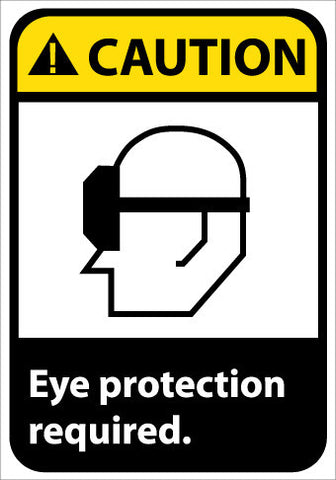 NMC CGA10R-CAUTION, EYE PROTECTION REQUIRED (W/GRAPHIC), 10X7, RIGID PLASTIC (1 EACH)