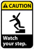 NMC CGA12R-CAUTION, WATCH YOUR STEP (W/GRAPHIC), 10X7, RIGID PLASTIC (1 EACH)