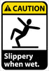 NMC CGA14RB-CAUTION, SLIPPERY WHEN WET (W/GRAPHIC), 14X10, RIGID PLASTIC (1 EACH)