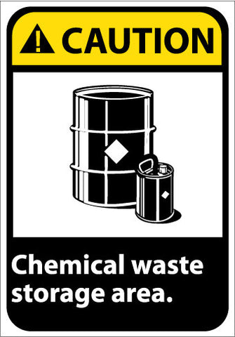 NMC CGA21AB-CAUTION, CHEMICAL WASTE STORAGE AREA, 14X10, .040 ALUM (1 EACH)