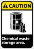 NMC CGA21AB-CAUTION, CHEMICAL WASTE STORAGE AREA, 14X10, .040 ALUM (1 EACH)