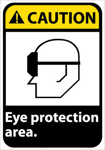 NMC CGA25PB-CAUTION, EYE PROTECTION AREA, 14X10, PS VINYL (1 EACH)