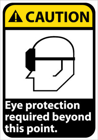 NMC CGA26RB-CAUTION, EYE PROTECTION REQUIRED BEYOND THIS POINT, 14X10, RIGID PLASTIC (1 EACH)