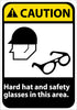 NMC CGA27AB-CAUTION, HARD HAT AND SAFETY GLASSES IN THIS AREA, 14X10, .040 ALUM (1 EACH)
