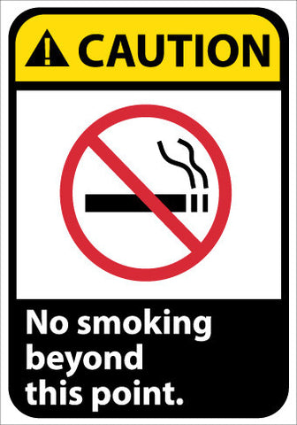NMC CGA2P-CAUTION, NO SMOKING BEYOND THIS POINT (W/GRAPHIC), 10X7, PS VINYL (1 EACH)