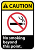 NMC CGA2AB-CAUTION, NO SMOKING BEYOND THIS POINT (W/GRAPHIC), 14X10, .040 ALUM (1 EACH)