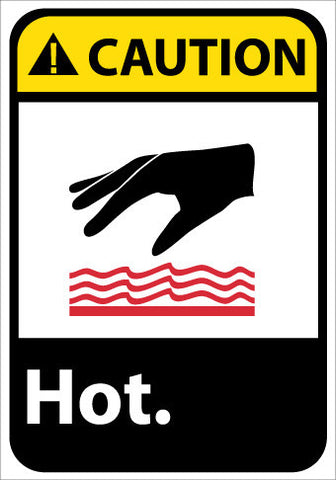 NMC CGA30PB-CAUTION, HOT, 14X10, PS VINYL (1 EACH)