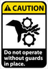 NMC CGA6PB-CAUTION, DO NOT OPERATE WITHOUT GUARDS IN PLACE (W/GRAPHIC), 14X10, PS VINYL (1 EACH)