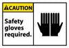 NMC CGA8AP-CAUTION, SAFETY GLOVES REQUIRED (GRAPHIC), 3X5, PS VINYL (PAK OF 5)