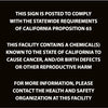 NMC CP13R-CALIFORNIA PROP 65, THIS FACILITY CONTAINS A CHEMICAL. . ., 10X10, RIGID PLASTIC (1 EACH)