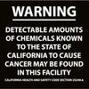 NMC CP14R-CALIFORNIA PROP 65, WARNING DETECTABLE AMOUNTS OF CHEMICALS. . ., 10X10, RIGID PLASTIC (1 EACH)