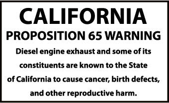 NMC CP2AP-CALIFORNIA PROPOSITION 65 WARNING . . .., 3X5, PS VINYL (PAK OF 5)