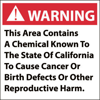 NMC CP4R-CALIFORNIA PROP 65, WARNING THIS AREA CONTAINS A CHEMICAL. . ., 10X10, RIGID PLASTIC (1 EACH)
