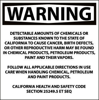 NMC CP7R-CALIFORNIA PROP 65, WARNING DETECTABLE AMOUNTS OF CHEMICALS. . ., 10X10, RIGID PLASTIC (1 EACH)
