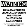 NMC CP8R-CALIFORNIA PROP 65, WARNING THIS AREA CONTAINS CHEMICALS. . ., 10X10, RIGID PLASTIC (1 EACH)