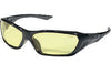 Crews FF124 ForceFlex Safety Glasses With Opaque Black Thermo Plastic Urethane Frame, Amber Polycarbonate Duramass Anti-Fog Anti-Scratch Lens And Black Temple Sleeve  (1/EA)