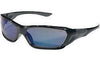 Crews FF128B ForceFlex Safety Glasses With Opaque Black Thermo Plastic Urethane Frame, Blue Diamond Mirror Polycarbonate Duramass Anti-Fog Anti-Scratch Lens And Black Temple Sleeve  (1/EA)