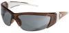 Crews FF222 ForceFlex 2 Safety Glasses With Translucent Brown With White Rubber Thermo Plastic Urethane Frame, Gray Polycarbonate Duramass Anti-Scratch Lens And White Temple Sleeve  (1/PR)